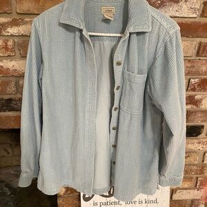 Women's L.L.Bean Comfort Corduroy Relaxed Shirt in light blue 100% cotton